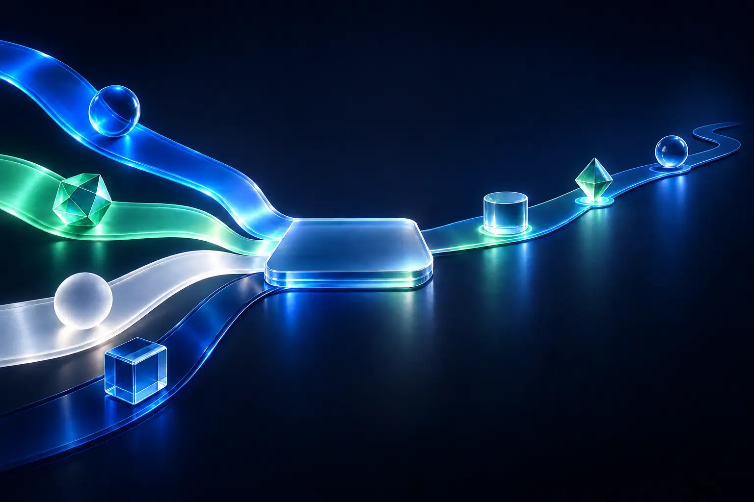 The complete financial journey converging into one clear translucent plan and forward path